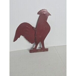 Vintage Metal Red Rooster Silhouette